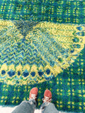 Blue/Chartreuse Rya Rug - 7'6x10'9