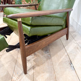 Mid Century Recliner - New Green Leather