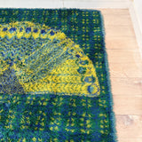 Blue/Chartreuse Rya Rug - 7'6x10'9