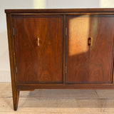 Mid Century Walnut Buffet with Brass Pulls