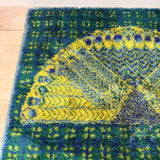 Blue/Chartreuse Rya Rug - 7'6x10'9