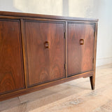 Mid Century Walnut Buffet with Brass Pulls
