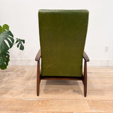 Mid Century Recliner - New Green Leather