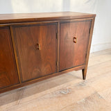 Mid Century Walnut Buffet with Brass Pulls