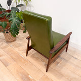 Mid Century Recliner - New Green Leather