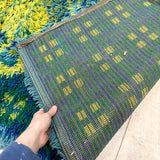 Blue/Chartreuse Rya Rug - 7'6x10'9