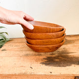 Set of 4 Teak Bowls - oblong