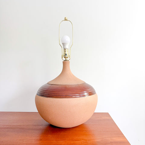 Mid Century Brown Ceramic Lamp