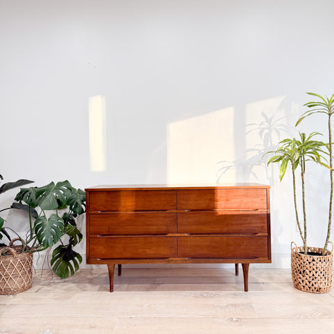 Mid Century Walnut 6 Drawer Dresser