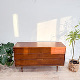 Mid Century Walnut 6 Drawer Dresser