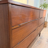 Mid Century Walnut 6 Drawer Dresser