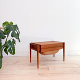 Danish Teak/Oak Table w/ Sewing Basket