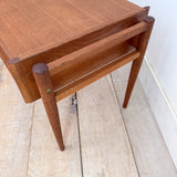 Danish Teak/Oak Table w/ Sewing Basket