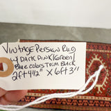 Vintage Persian Rug w/Dark Pink and Colorful
