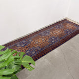 Vintage Persian Brown and Blue Runner Rug