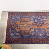 Vintage Persian Brown and Blue Runner Rug