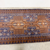 Vintage Persian Brown and Blue Runner Rug