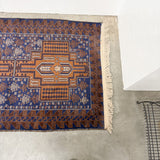 Vintage Persian Brown and Blue Runner Rug