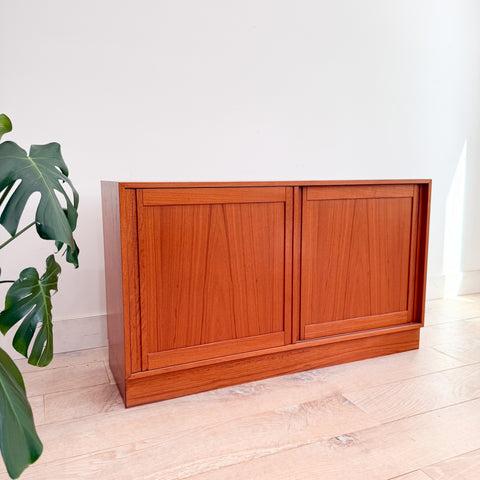 Danish Teak Media Cabinet - Sliding Doors