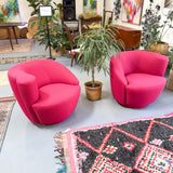 Pair of Vladimir Kagan Style Swivel Chairs