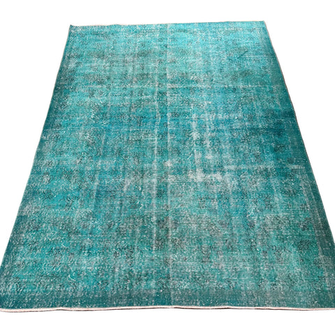 Turkish Overdyed Turquoise Rug - 6’11x9’9