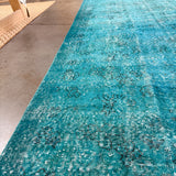 Turkish Overdyed Turquoise Rug - 6’11x9’9