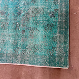 Turkish Overdyed Turquoise Rug - 6’11x9’9