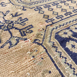 Vintage Turkish Beige Rug - 4’4x11’1