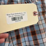 Blue Plaid Bellbottoms - 5/6