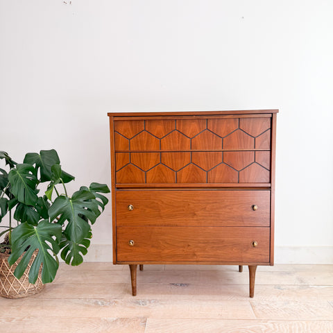 "Honeycomb" Highboy Dresser