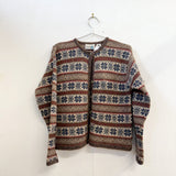 Vintage Brown Wool Cardigan Med