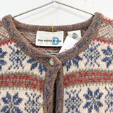 Vintage Brown Wool Cardigan Med