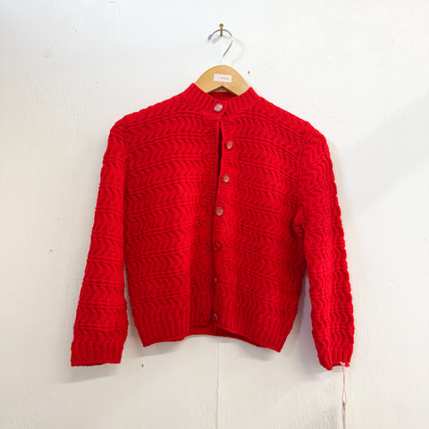 1950s Red Crop Cardigan