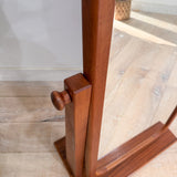 Vintage Solid Teak Standing Mirror
