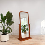 Vintage Solid Teak Standing Mirror