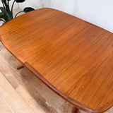 Mid Century Teak Dining Table w/ 2 Leaves