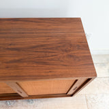 Mid Century Cane Front Media Cabinet