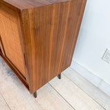 Mid Century Cane Front Media Cabinet