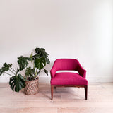 Mid Century Lounge Chair - Bright Pink