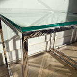 Pair of Chrome and Glass End Tables