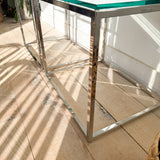 Pair of Chrome and Glass End Tables