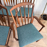 Set of 6 Mid Century Walnut Dining Chairs - New Upholstery