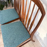 Set of 6 Mid Century Walnut Dining Chairs - New Upholstery