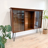 Mid Century Curio Cabinet with Glass Doors