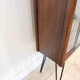 Mid Century Curio Cabinet with Glass Doors