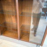 Mid Century Curio Cabinet with Glass Doors
