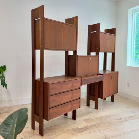 1960's Walnut Wall Unit