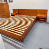 Danish Jesper Teak Queen Bed w/ Nightstands