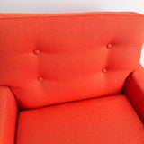 Pair of Mid Century Lounge Chairs - New Orange Upholstery