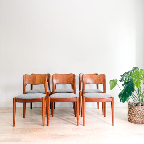 Set of 6 Teak Niels Koefoed Dining Chairs